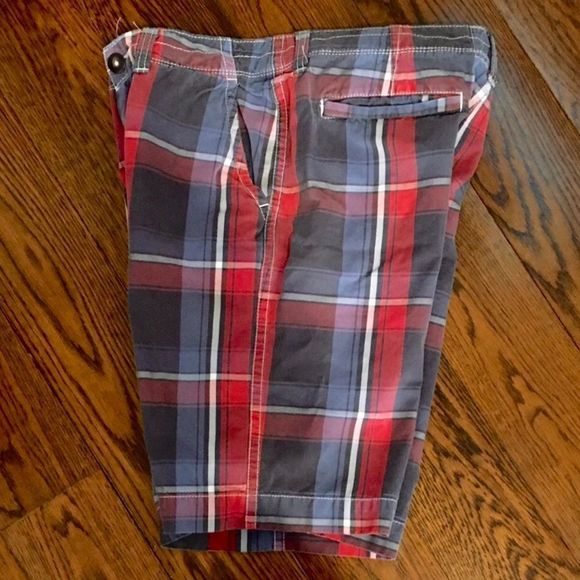 AMERICAN EAGLE AE Longer Length Red and Blue Plaid Mens Shorts 34 - Picture 5 of 5